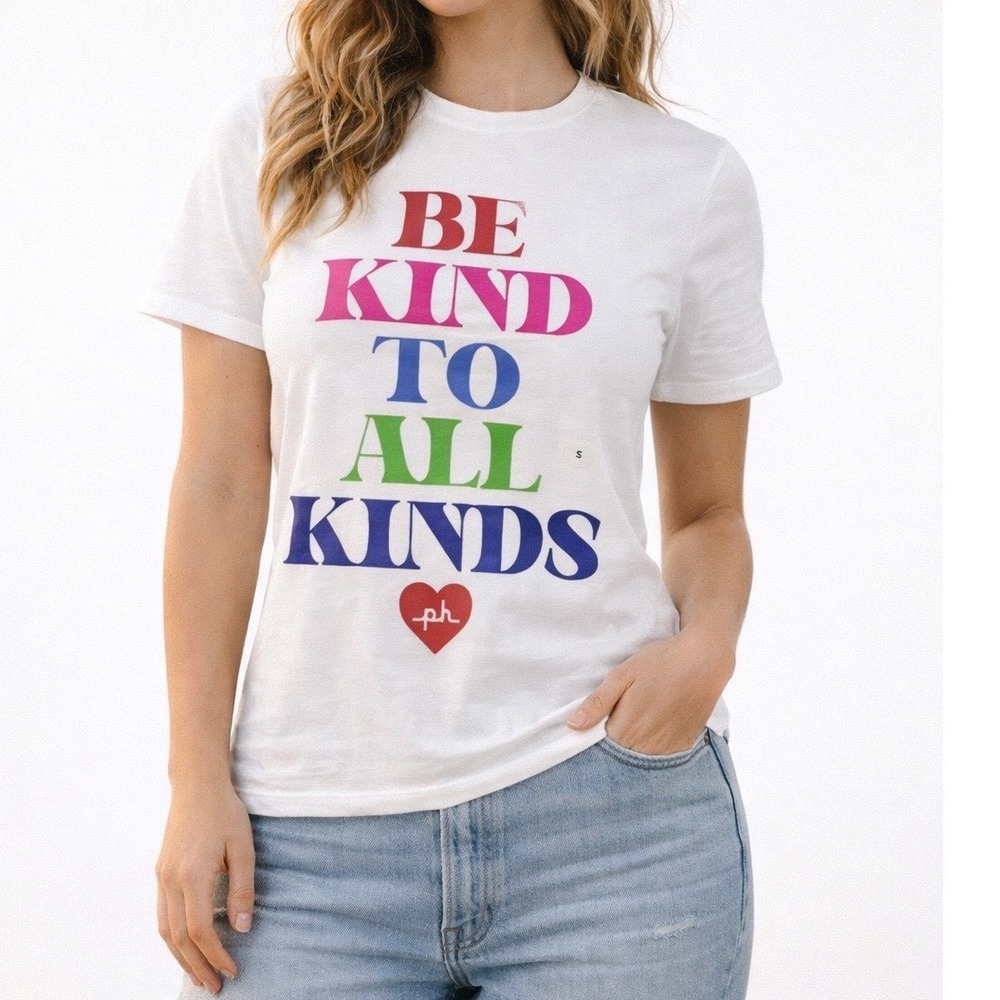 The Phluid Project BE KIND TO ALL KINDS White Graphic T Shirt‎ Size S